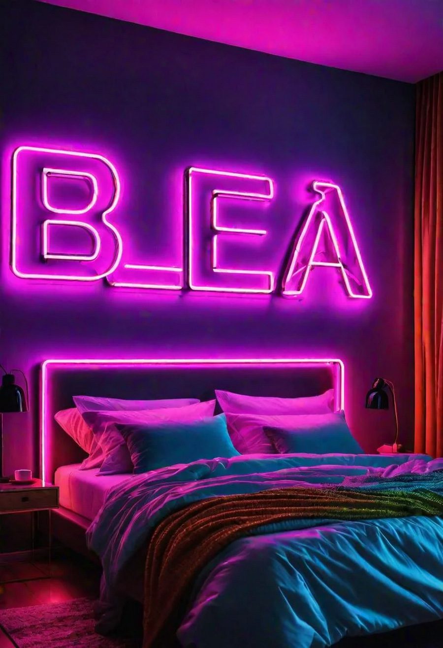 10. Funky Neon LED Sign Decor
