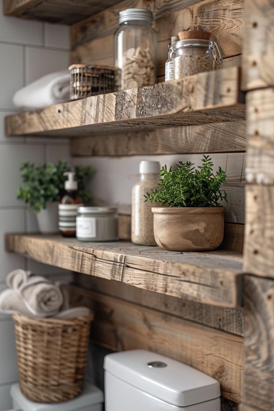 12. Pallet Wood Rustic Shelving