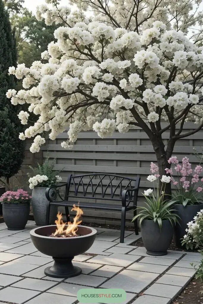 Sleek Black Benches for a Sophisticated Garden