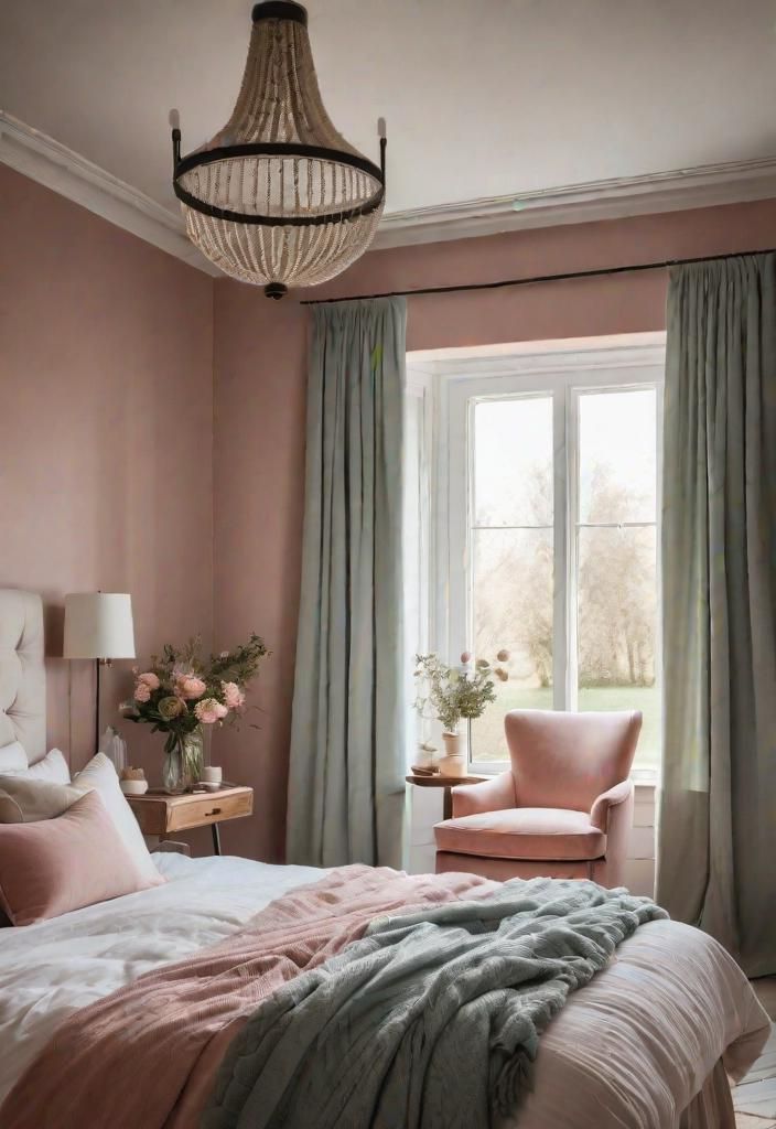 21. Pastel Farmhouse Bedroom Palette