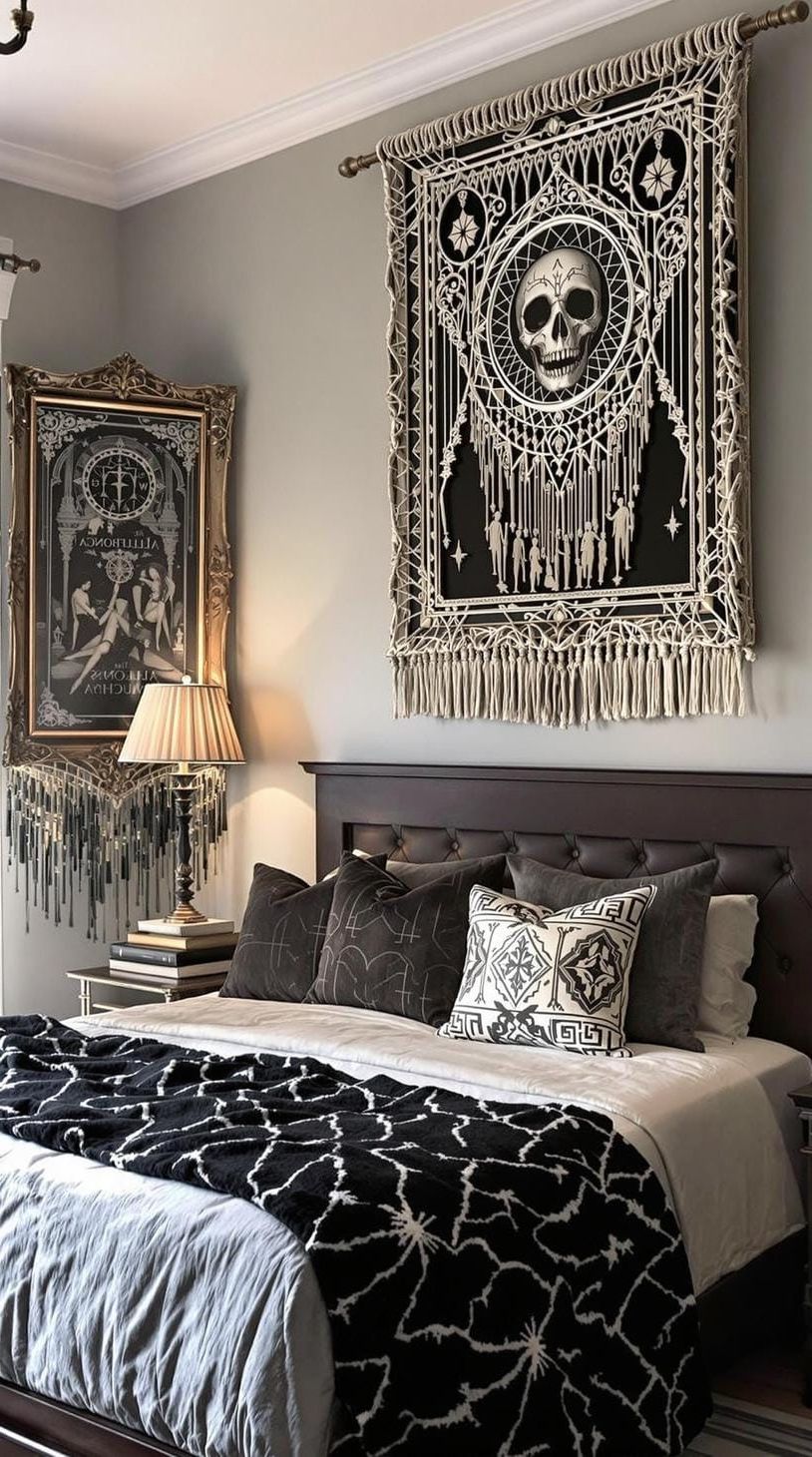 12. Macrame Hangings Paired With Mucha-Inspired Gothic Frames