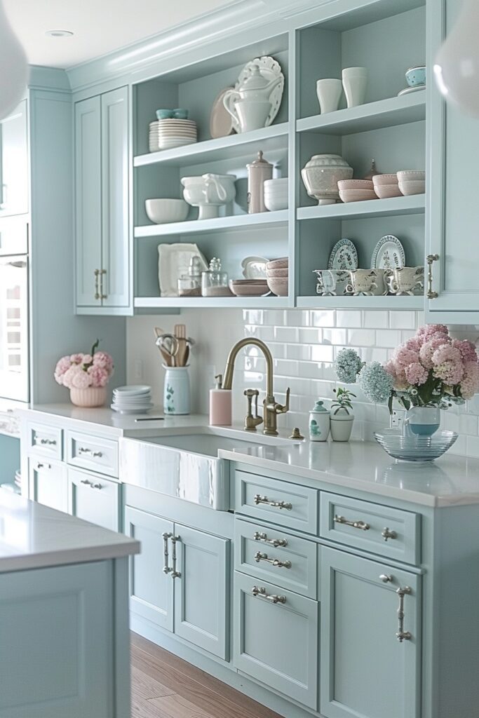 23. Luxurious Kitchens in Pastel Tones