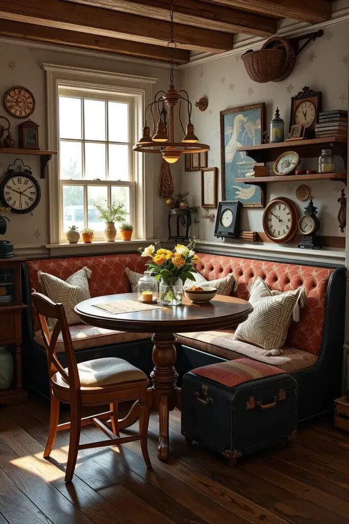 Vintage Suitcases Repurposed as Dining Benches