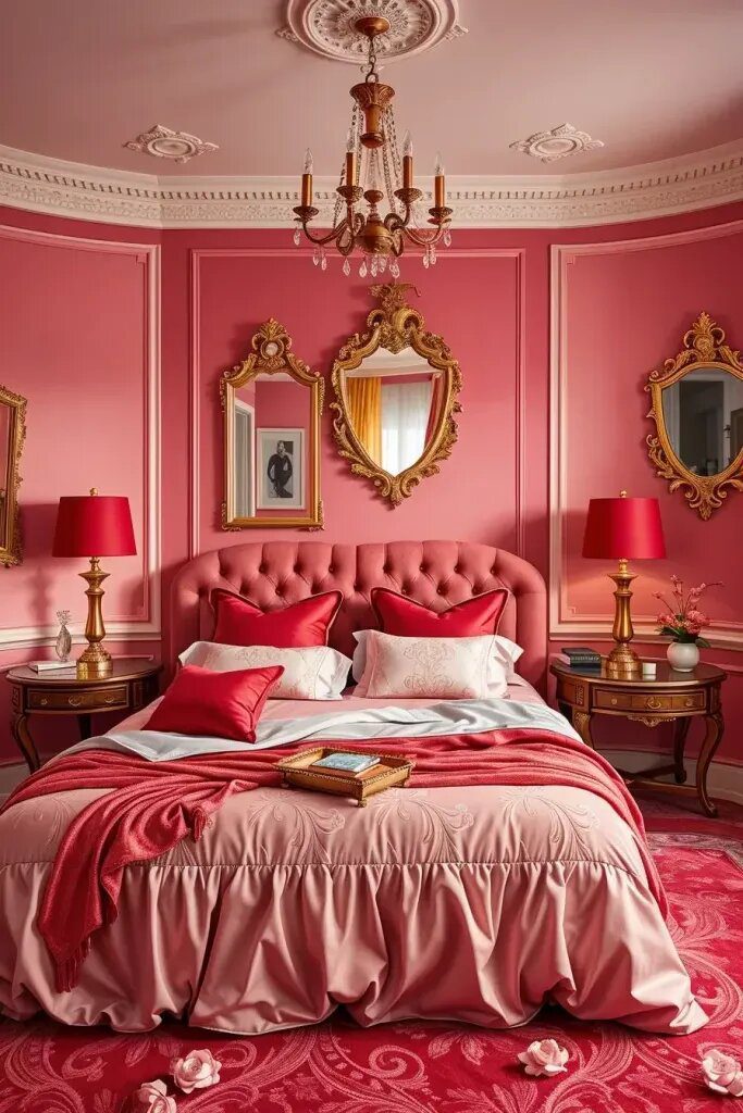 Romantic Red and Pink Bedroom Styles