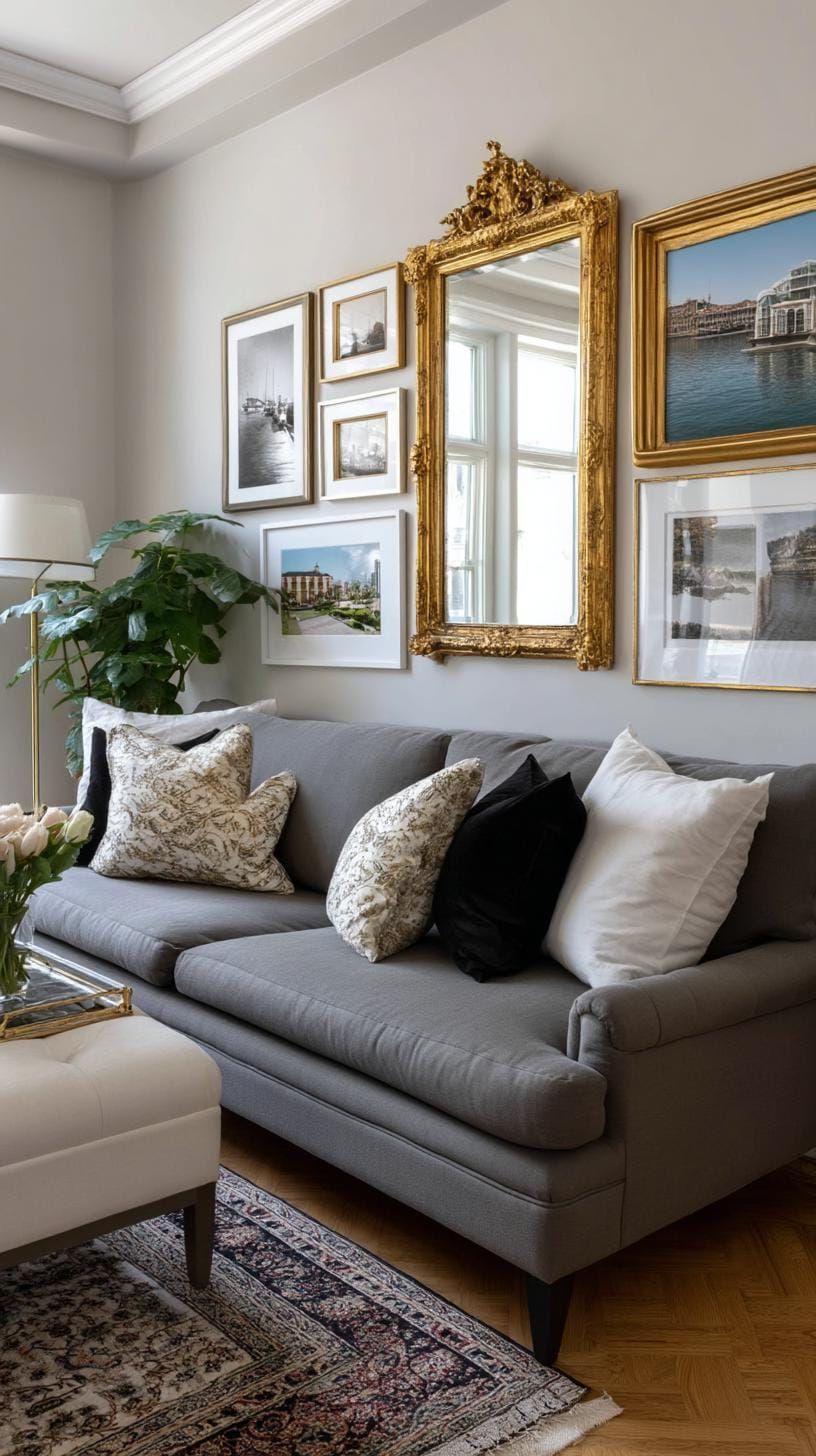 20. Antique Mirrors Paired with Vintage Art Prints