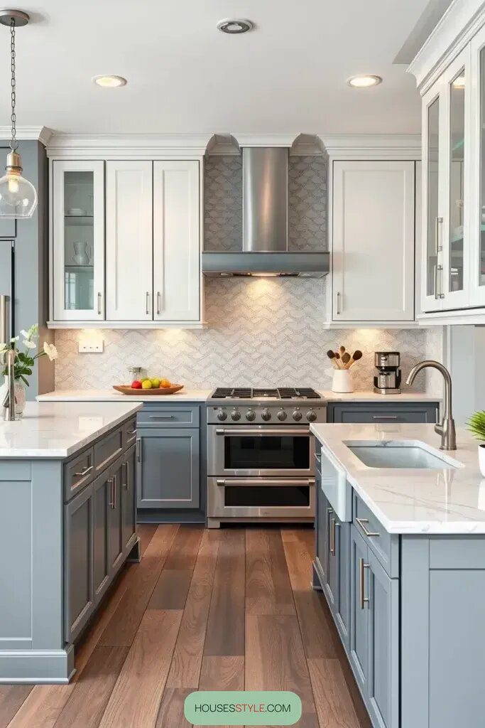 Gray and White Two-Tone Cabinet Combinations - photo 2