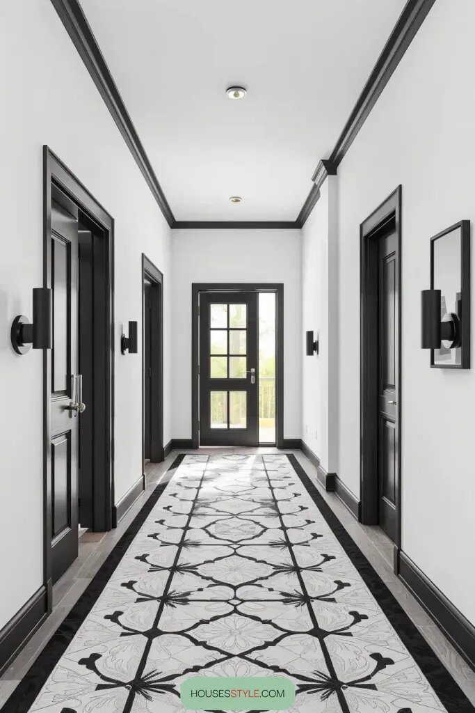 Black and White Hallway Design Ideas