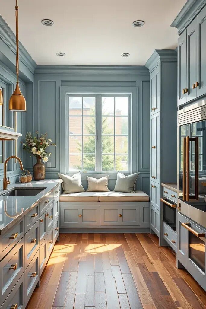 Custom Paneling in Sage and Blue