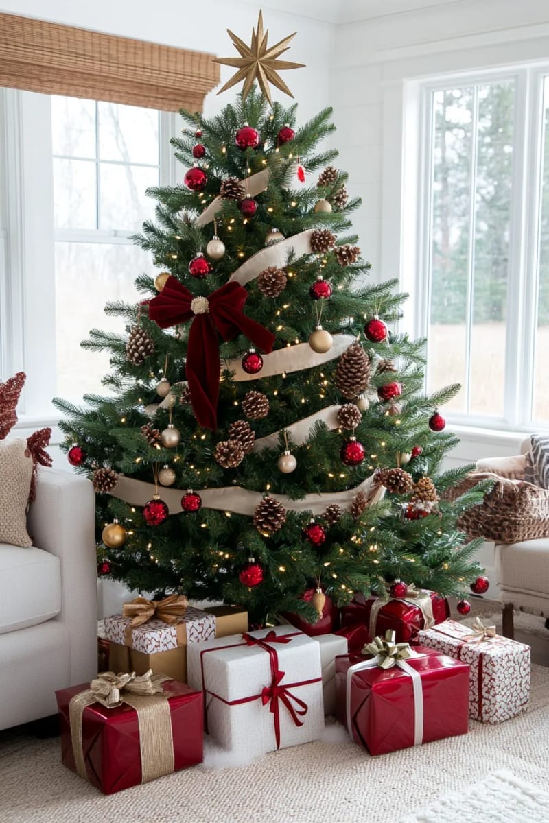 12. Classic Tree with Velvet Ribbon and Cranberry Garland - photo 2