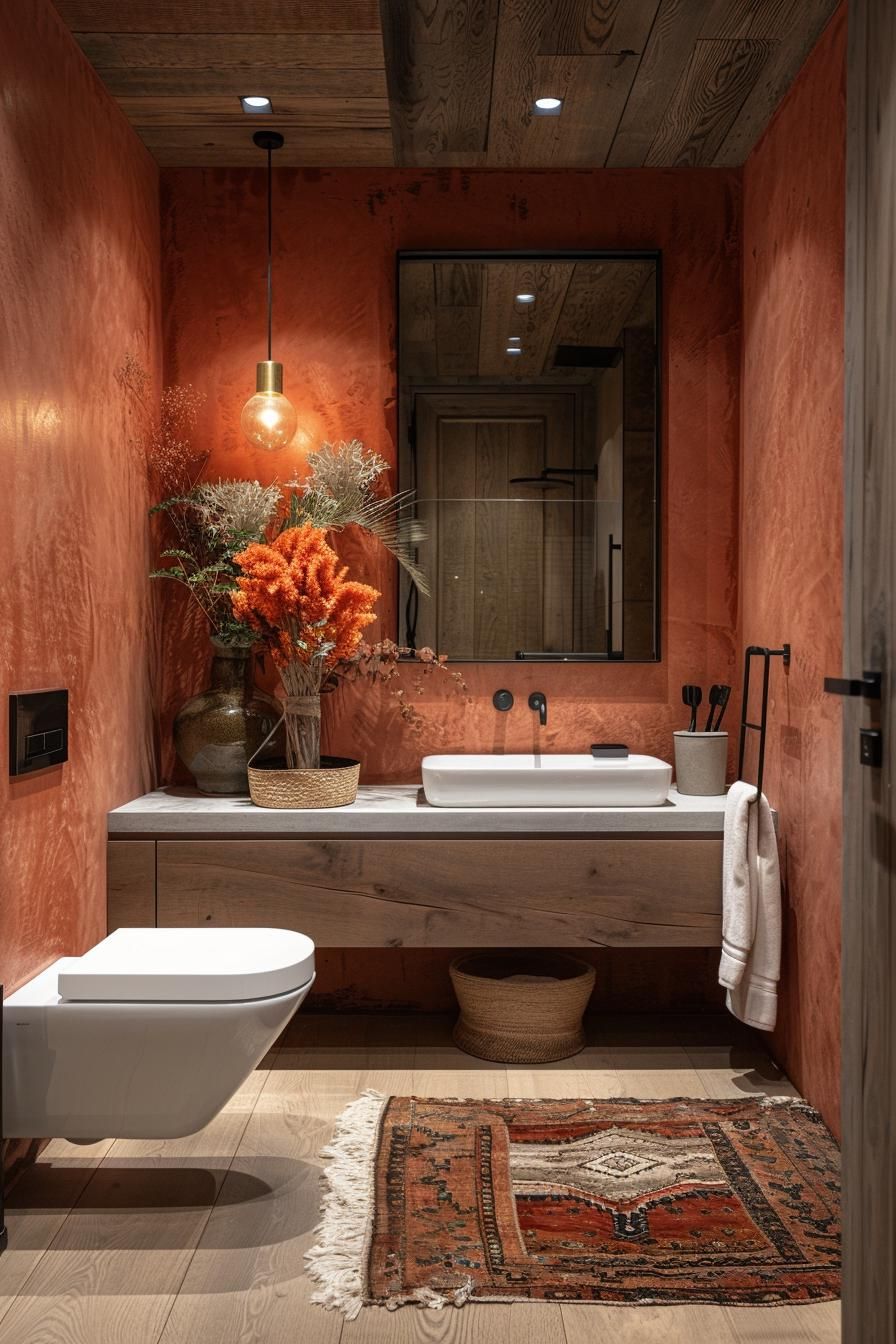 14. Earthy Terracotta Bathroom Color Ideas - photo 2