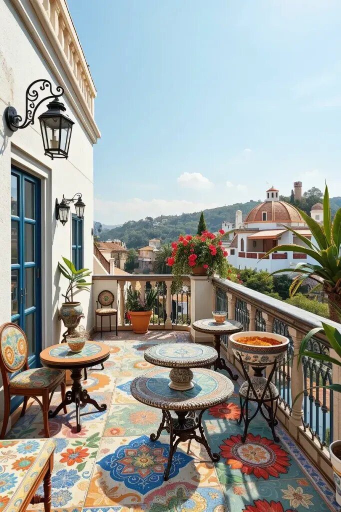 Balconies Featuring Artistic Mosaic Details