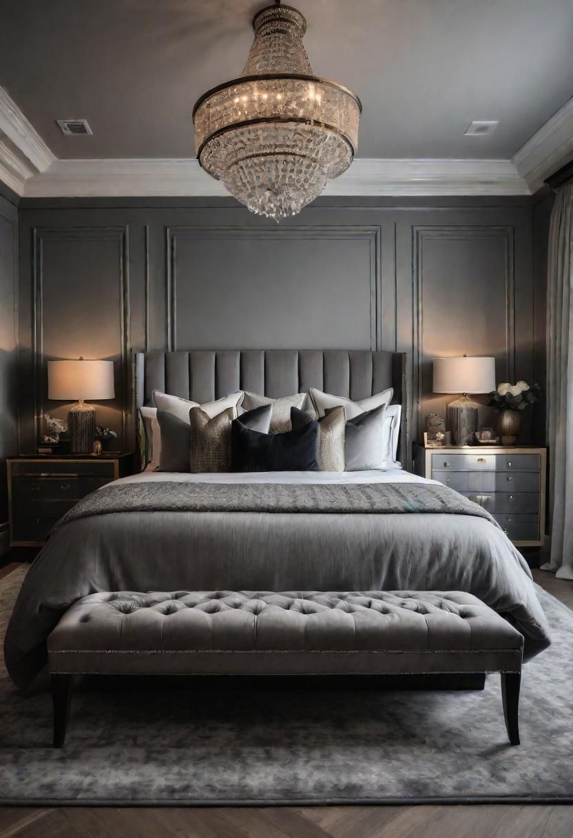 7. Elegant Grey Bedroom Inspiration