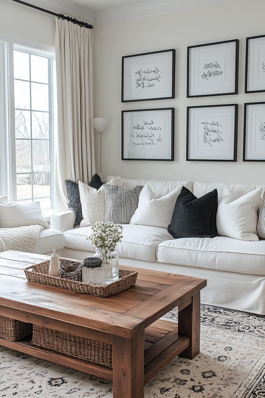 12. Monochromatic Quote Gallery Wall Look