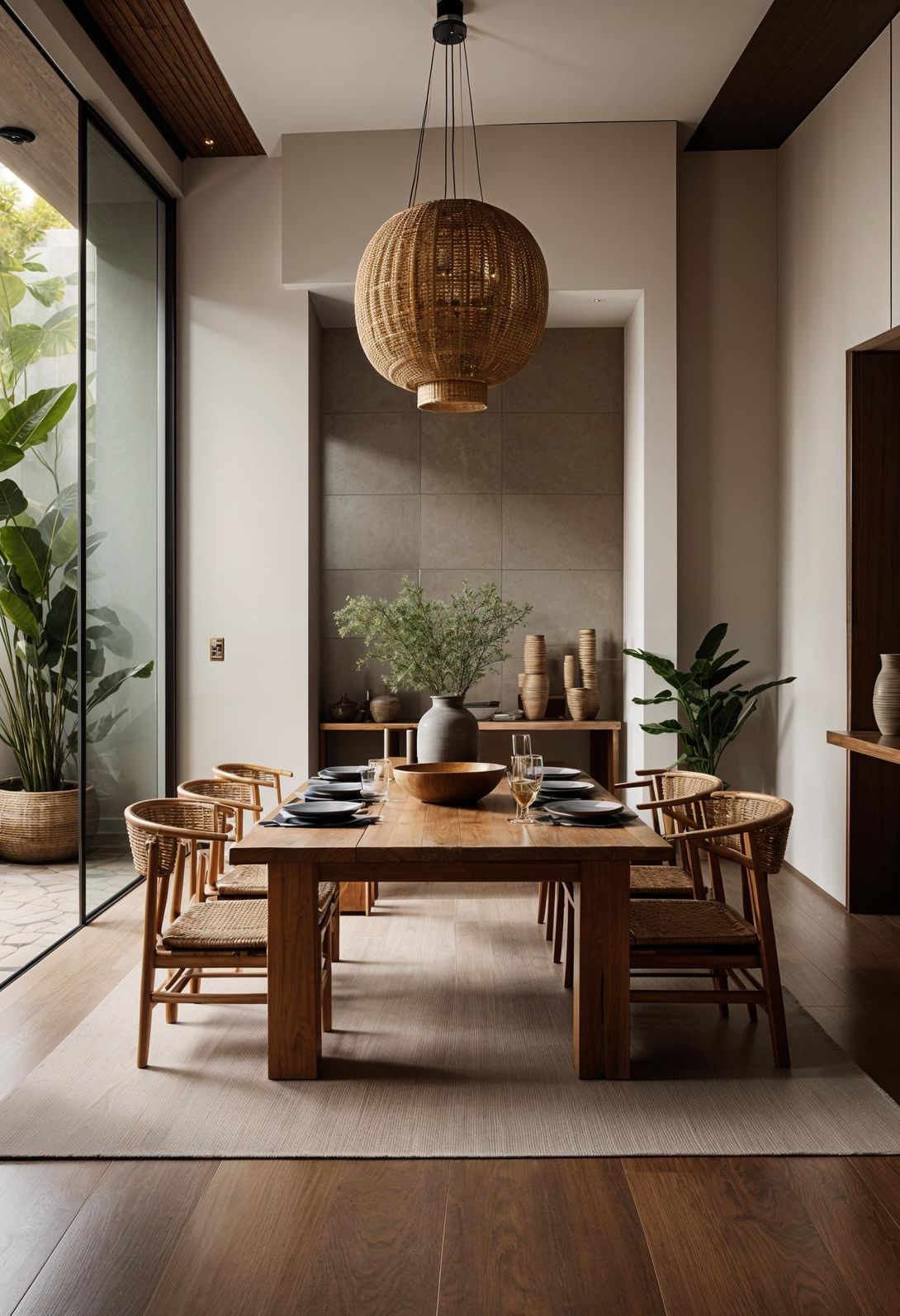 13. Calm Zen-Style Dining Room Ideas