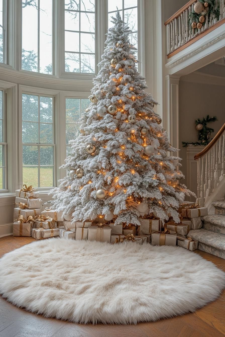 5. Plush Faux Fur Tree Skirt Ideas - photo 4