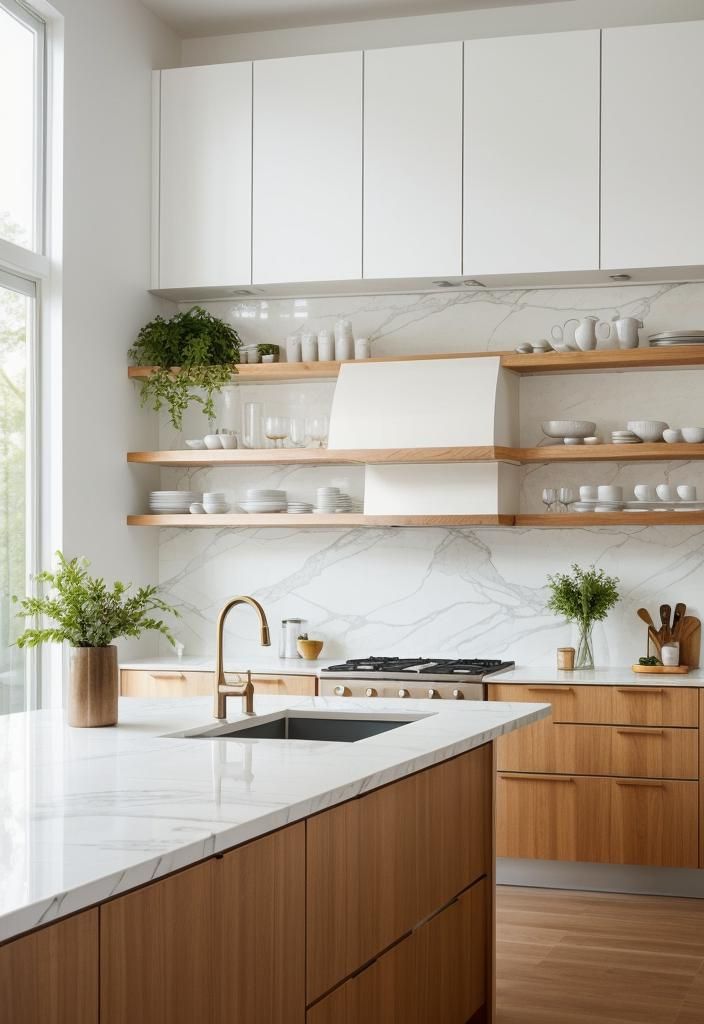 2. Sleek Kitchen Floating Shelves