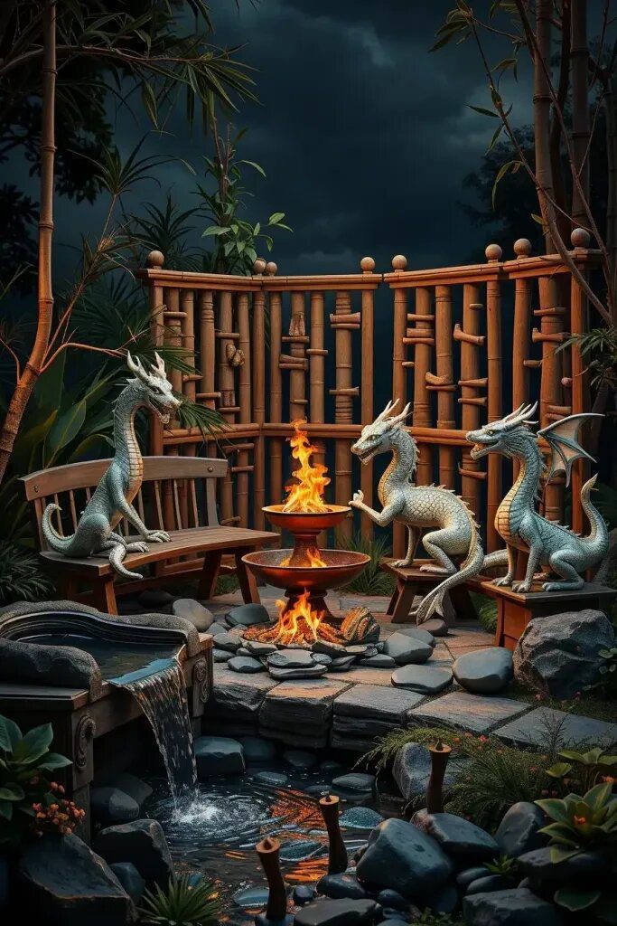 Magical Dragon Figurines for Fantasy Gardens