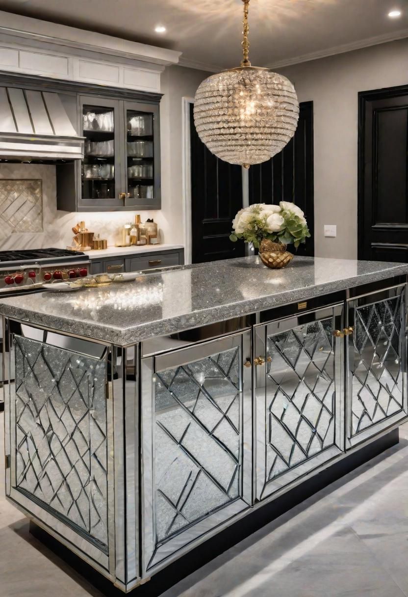 25. Luxurious Mirrored Kitchen Island - photo 2