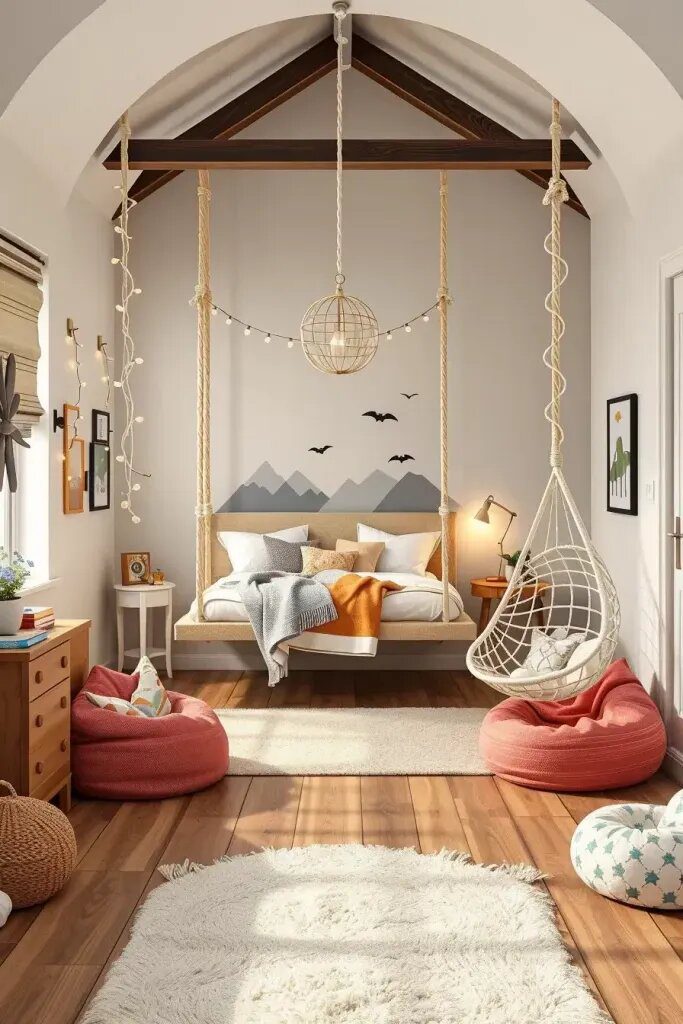 8- Floating Beds and Hammocks for Kids Rooms