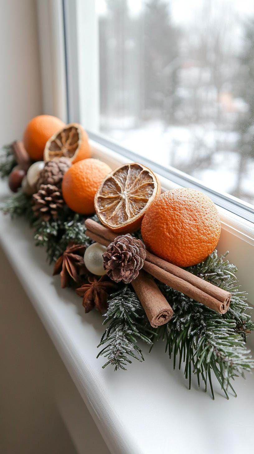 9. Festive Window Garland Inspiration