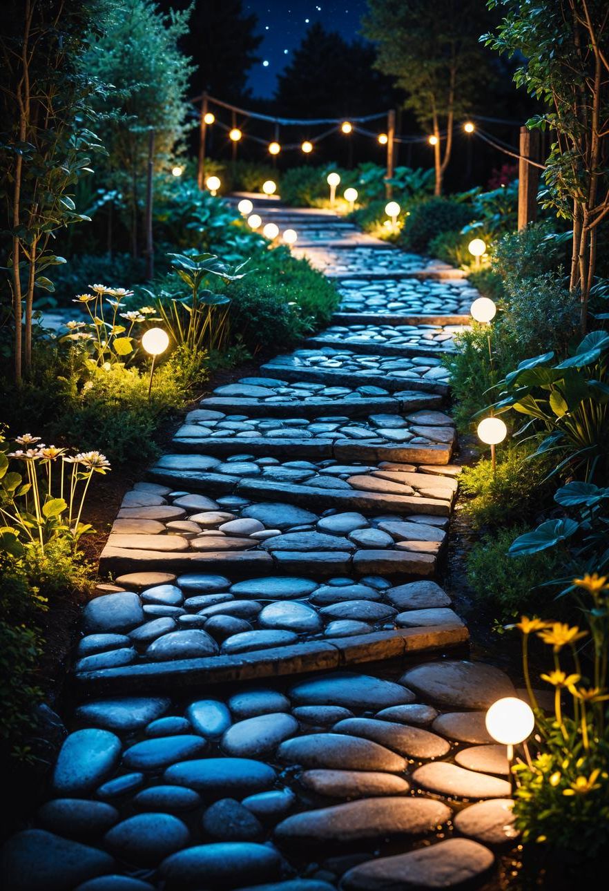 24. Glow-in-the-Dark Garden Pathways