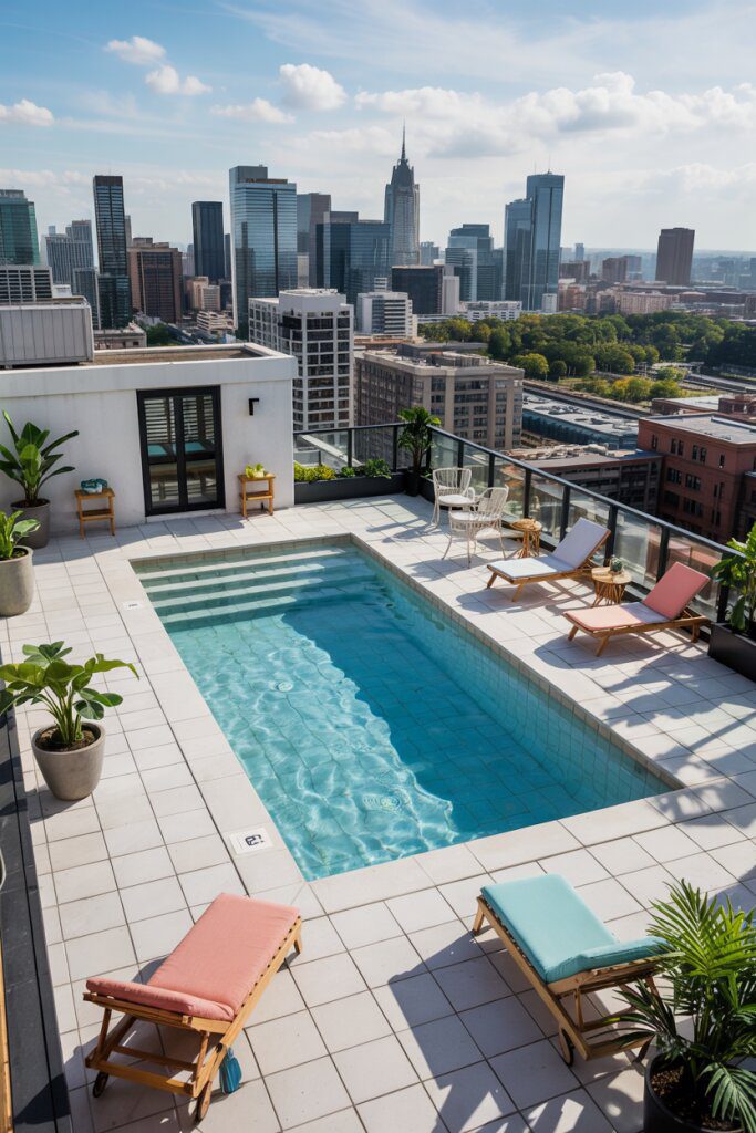 Rooftop Pool With Sims 4 Style