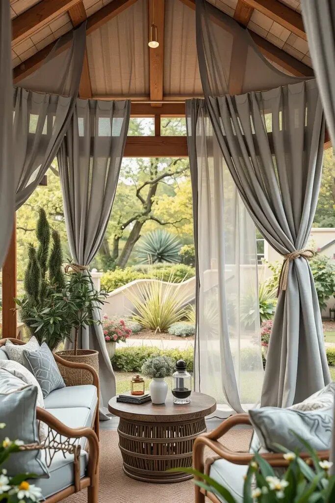 Curtains with Tiebacks for a Cozy Gazebo - photo 2
