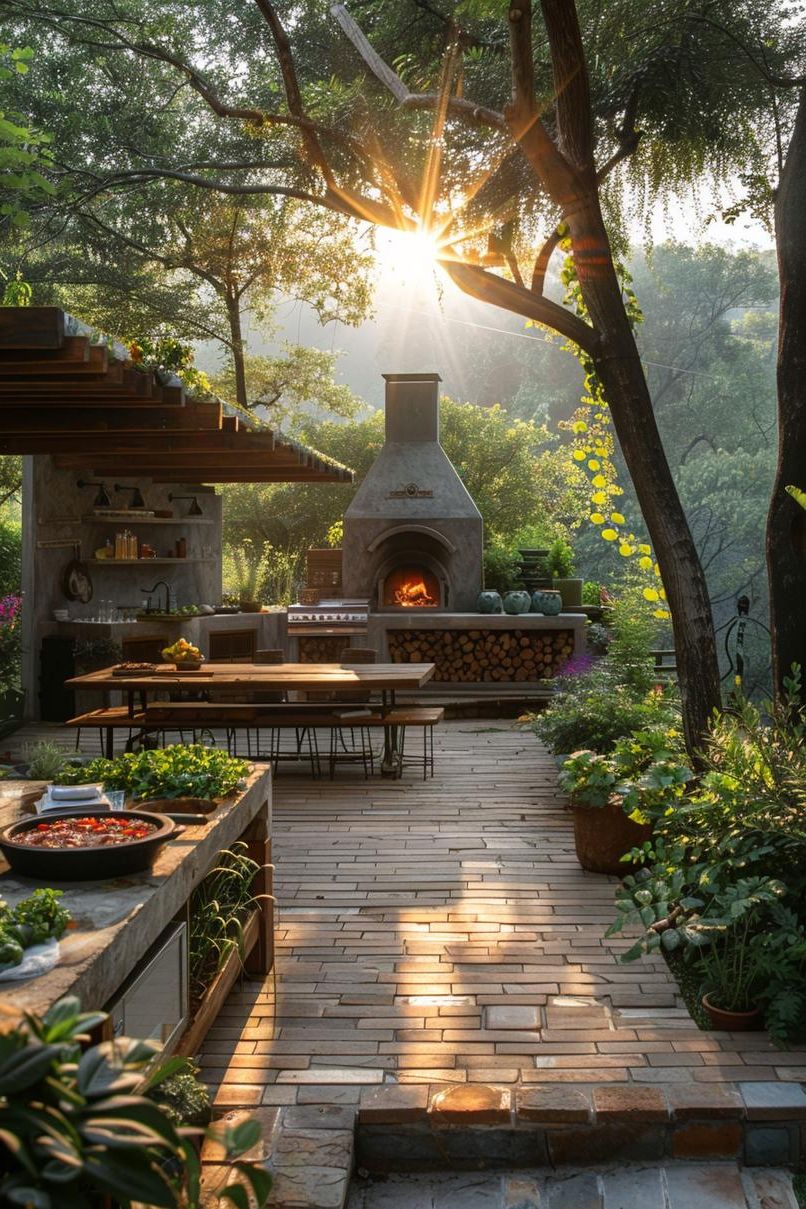 31. Outdoor Cooking and Dining Corner