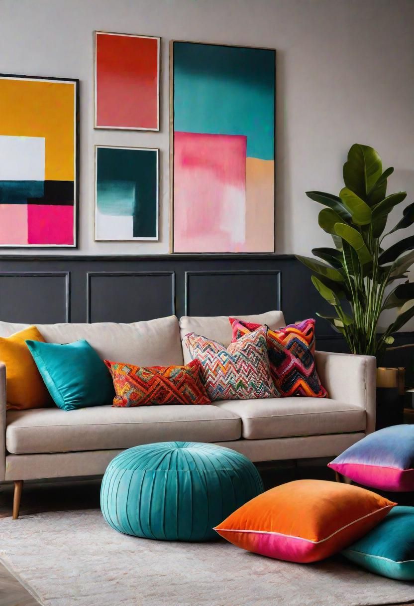 36. Vibrant Accessories on a Neutral Base