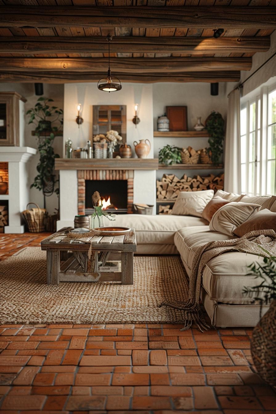 18. Mediterranean-Inspired Earthy Living Room
