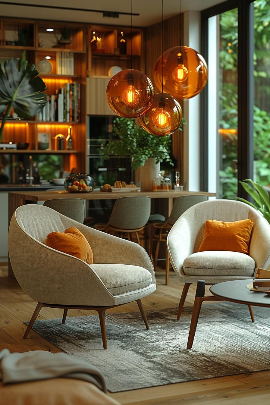 17. Cozy Seating Setup, Mid-Century Style
