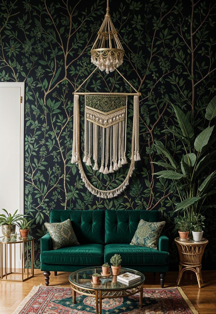 4. Enchanting Dark Boho Retreat
