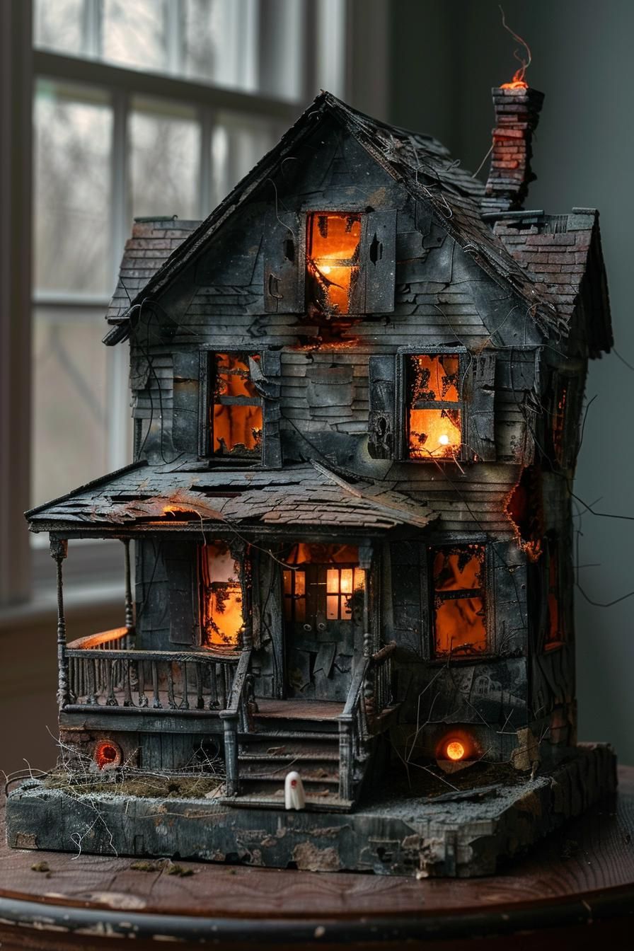 3. Spooky Dollhouse Halloween Decor