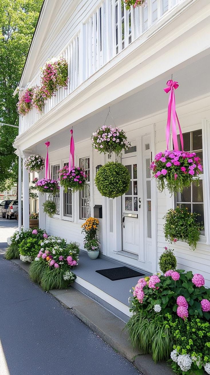 11. Elegant Easter Porch Topiary Showcase