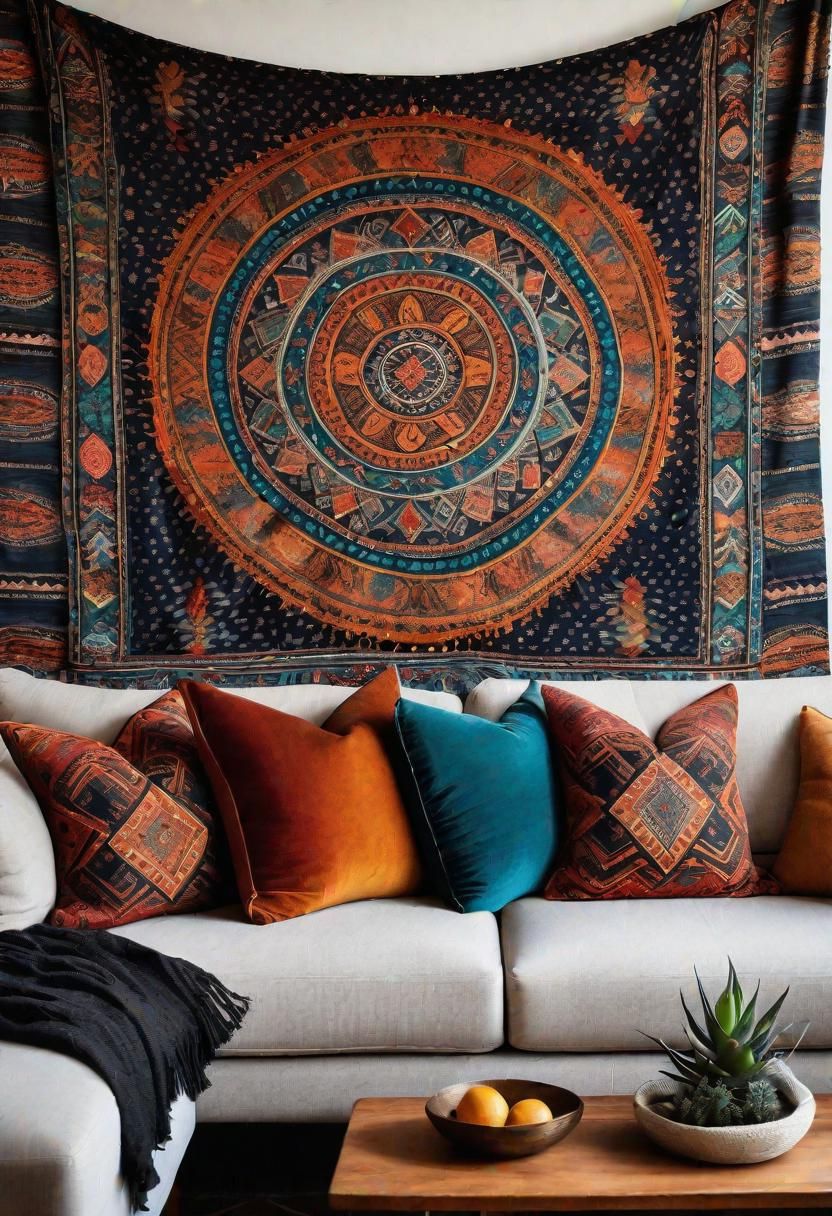12. Boho Tapestry Wall Accent