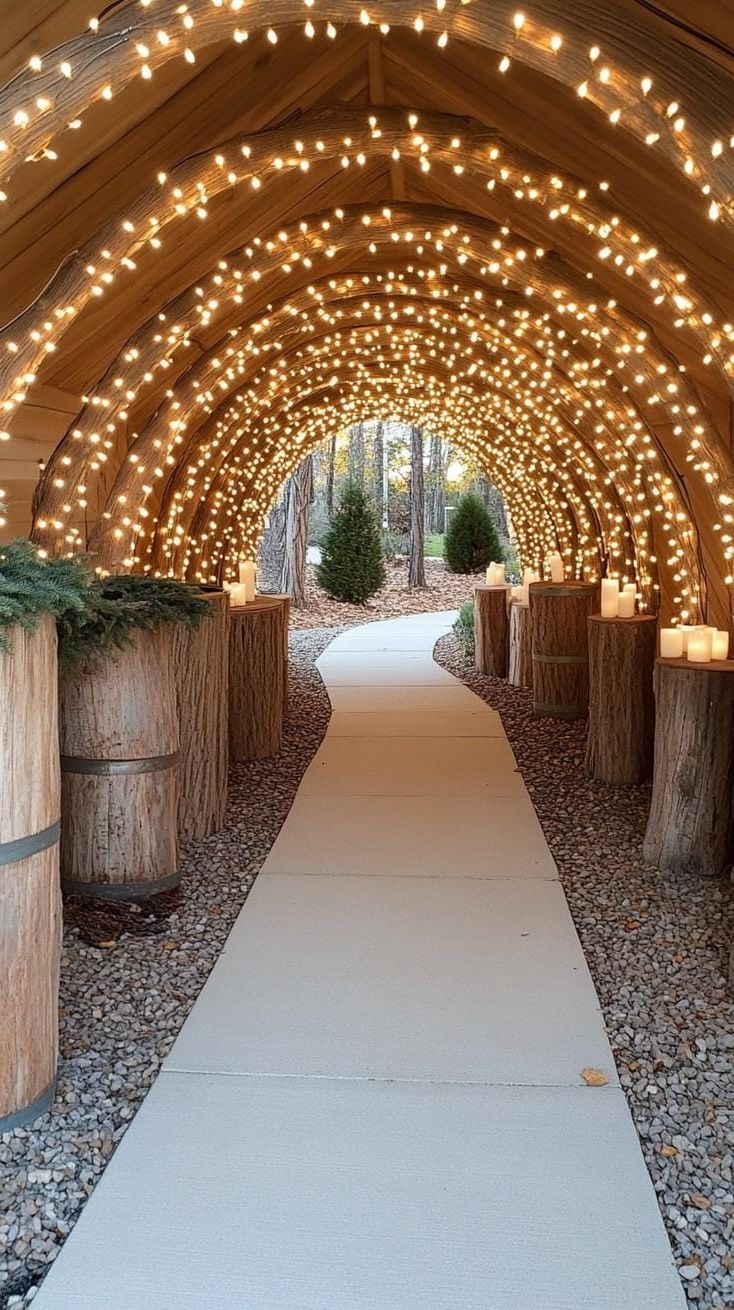 8. Fairy light tunnel framed by matching wall sconces - photo 2