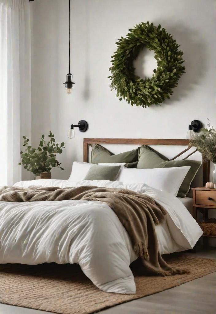 9. Adding Greenery Above the Bed