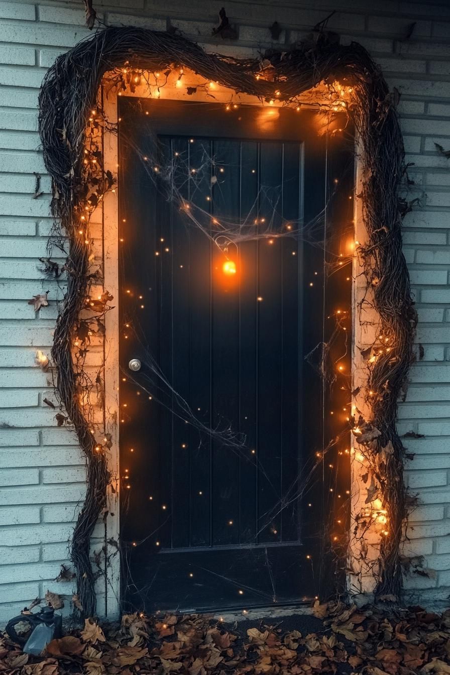 16. Enchanted Forest Halloween Door Decor