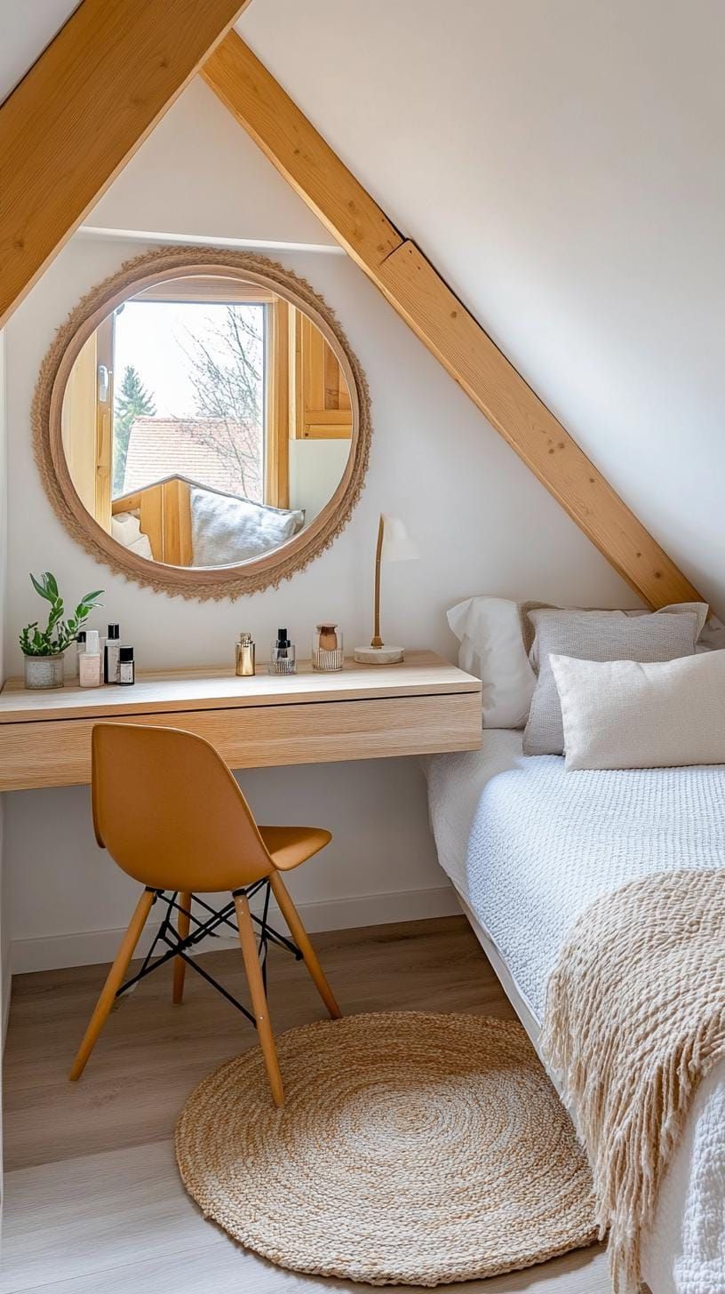 4. Floating Vanity With Wall Mirror