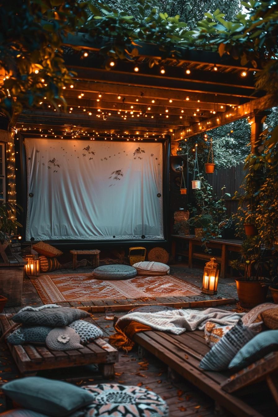 14. Backyard Outdoor Movie Screen Setup - photo 2