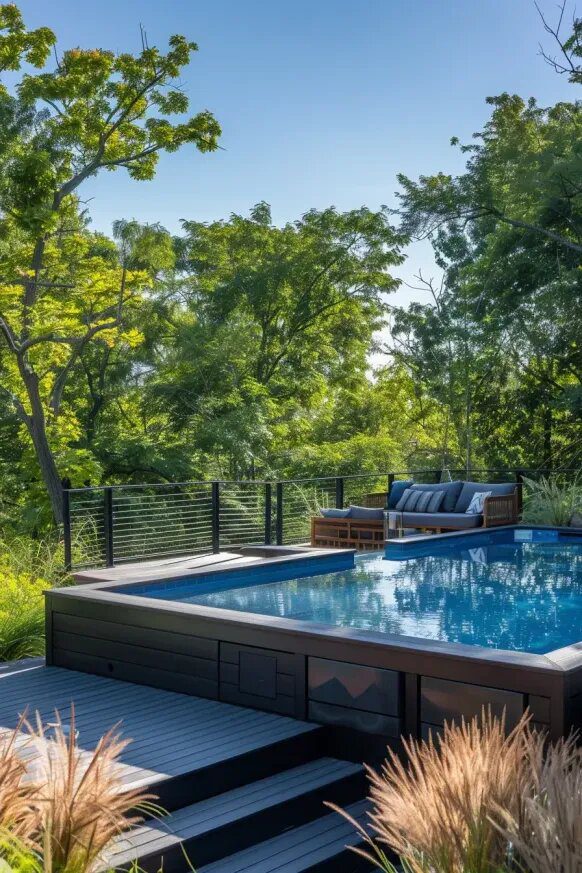 Private Above Ground Pool in a Peaceful Setting