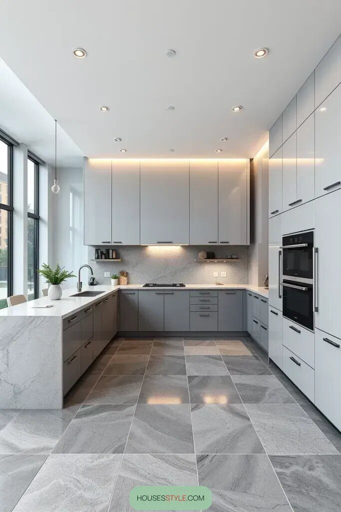 Minimalist Kitchens With Mirrored, Fitted Surfaces