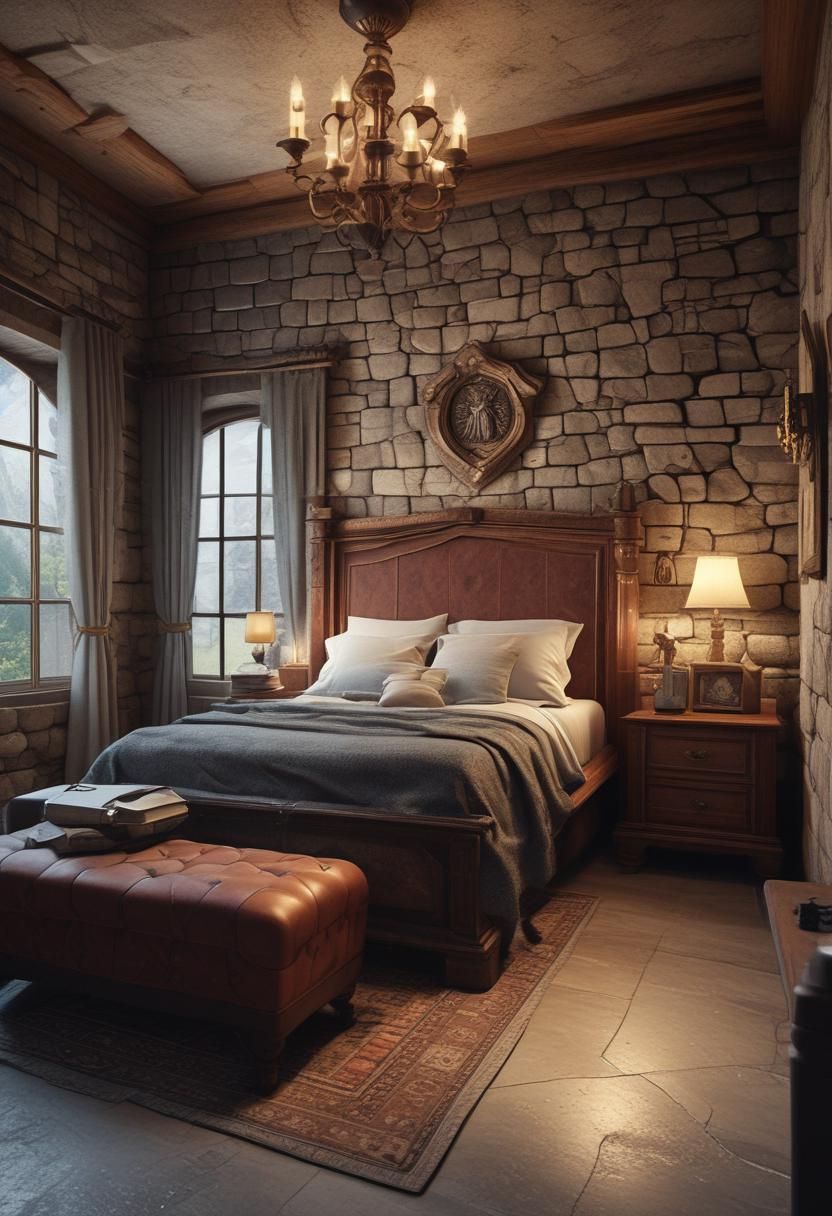 23. Medieval Castle Themed Bedroom