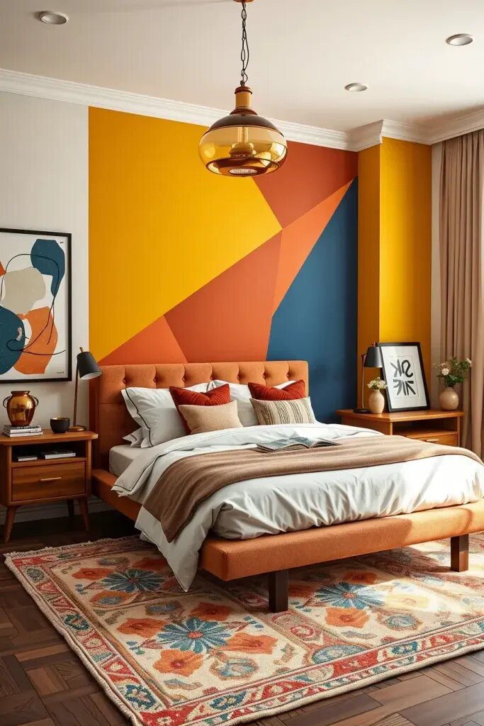 Color-Blocked Bedroom Ideas Inspired by Art