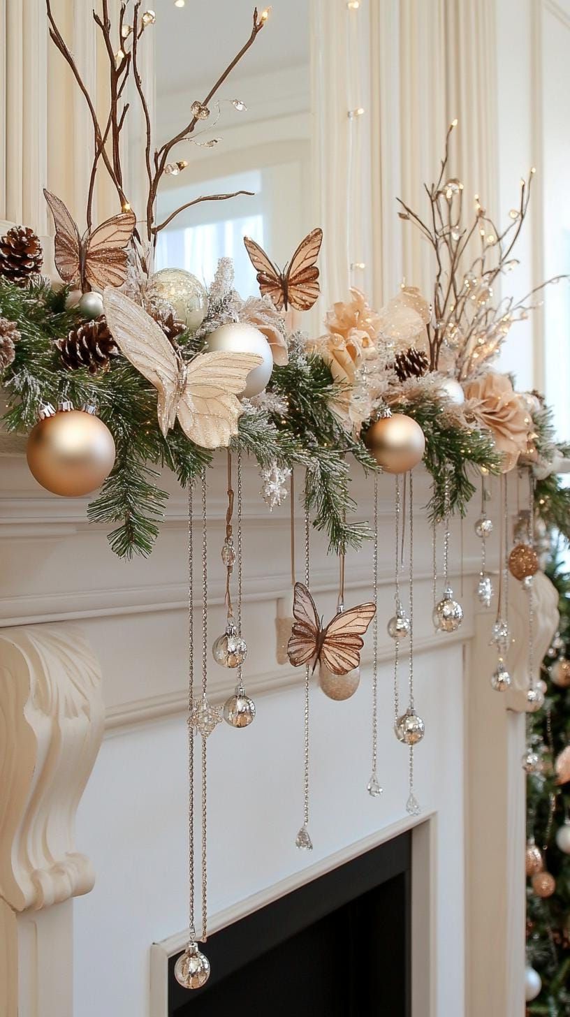 17. Crystal Butterfly Mantle Ornaments - photo 2