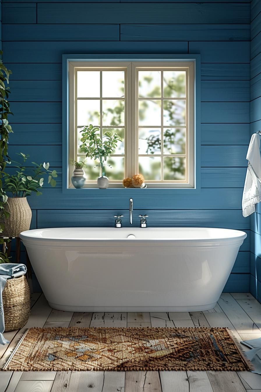 4. Vivid Shiplap Bathroom Color Ideas