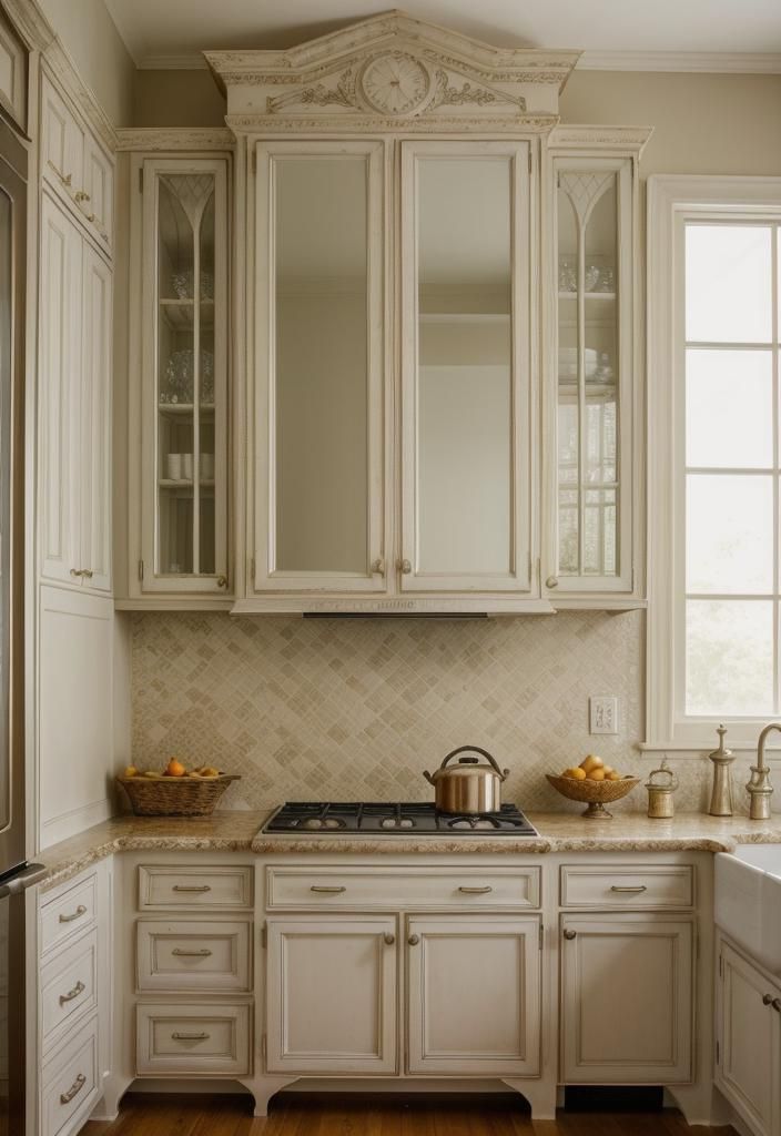 2. Antique Mirror Glass Backsplash