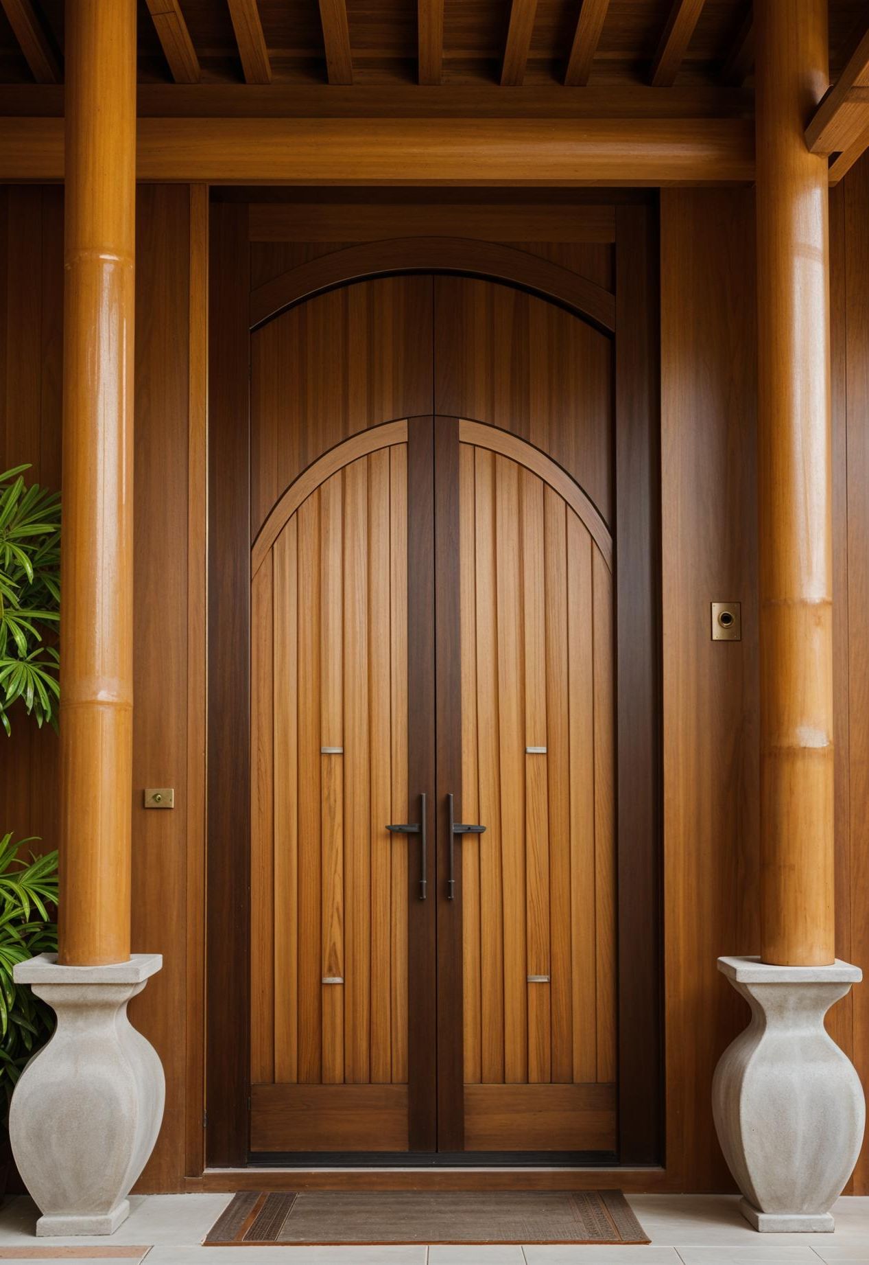 12. Zen-Inspired Wooden Entry Door