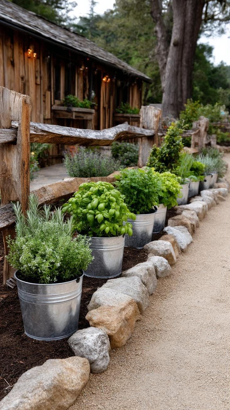 19. Galvanized Buckets for a Backyard Herb Garden - photo 2