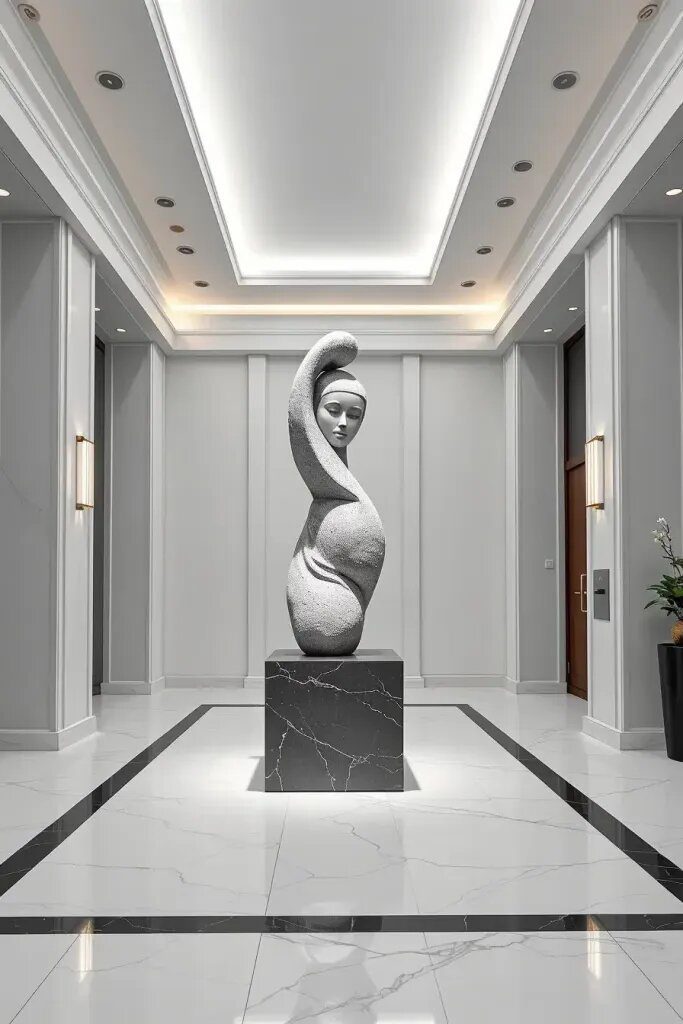 Sculptural Focal Points in Minimalist Lobbies